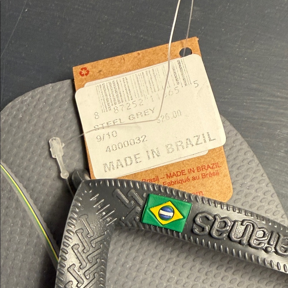 Havaianas Gray and Black Flip Flops NWT BEACH, lake, boat, summer, casual sandal - Picture 6 of 6